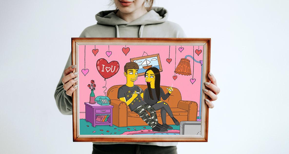 Portrait in the style of "The Simpsons"