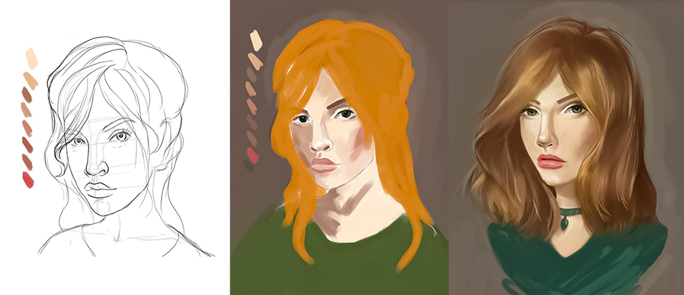 How do we draw a graphic portrait?