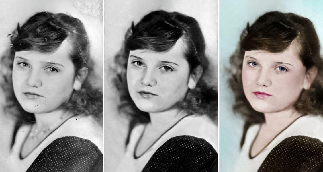 Photo restoration and photo retouching