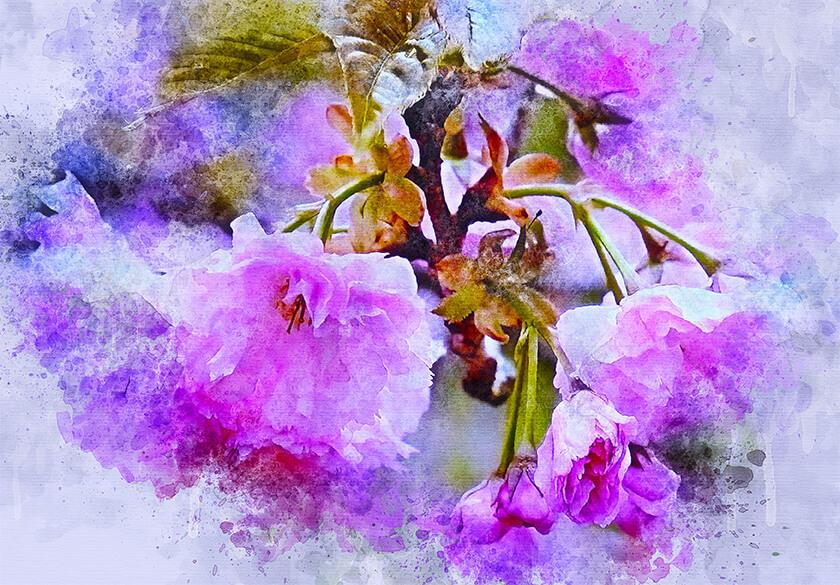 Aquarell blühender Zweig