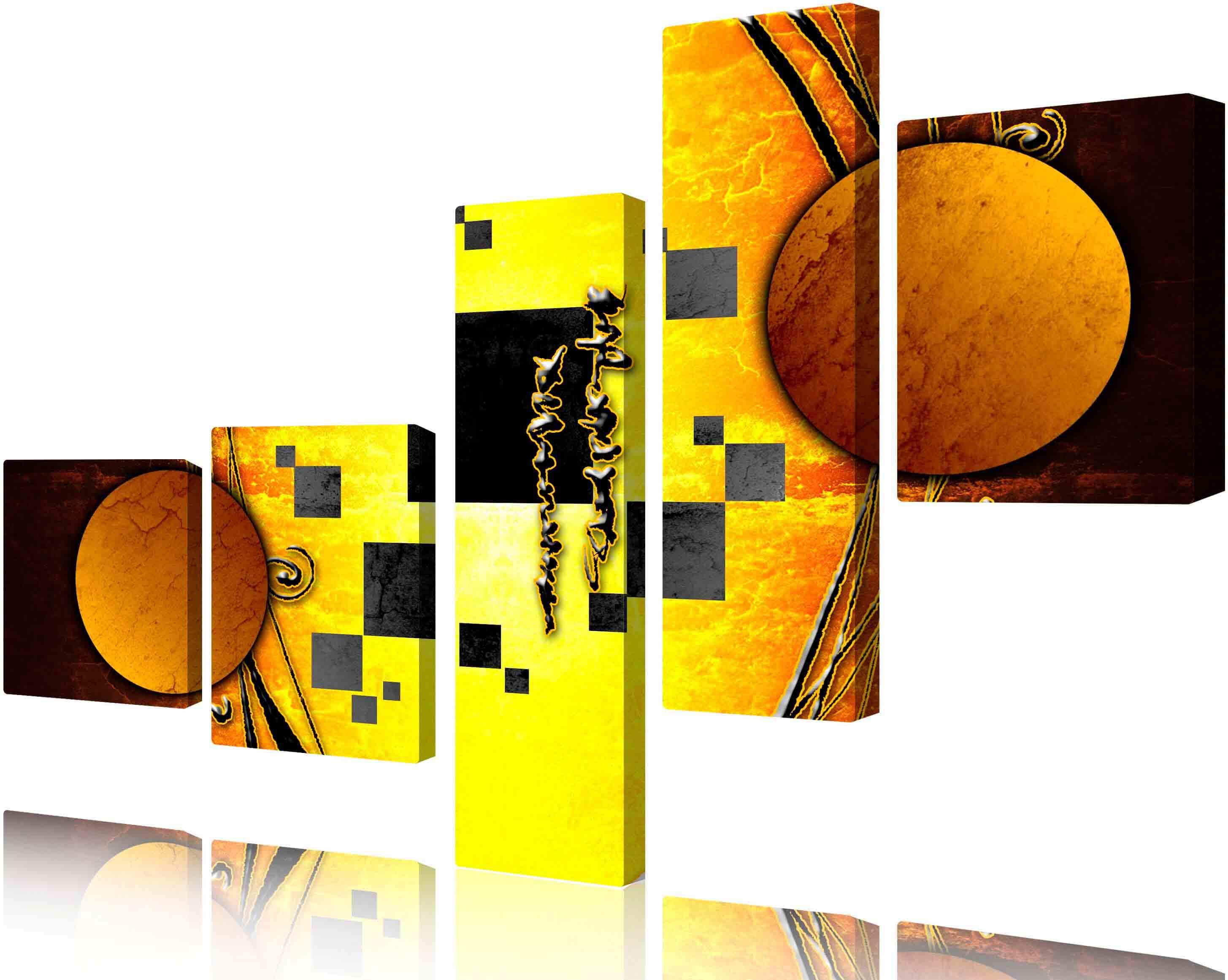 Modulares Bild - Abstraktion auf schwarzem Hintergrund