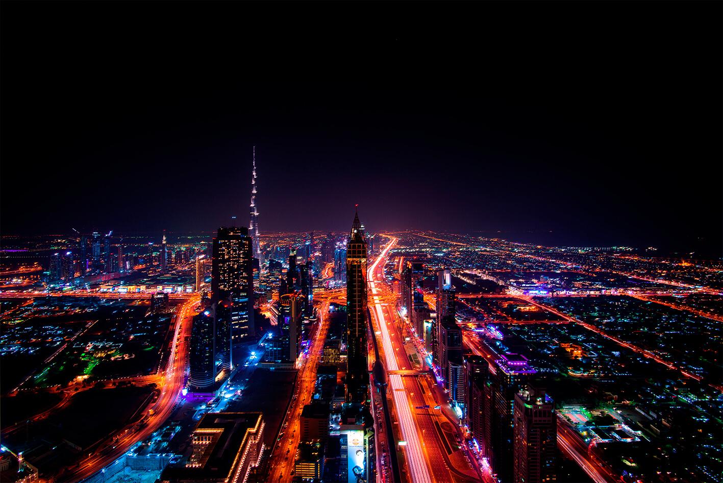 Night view of Dubai