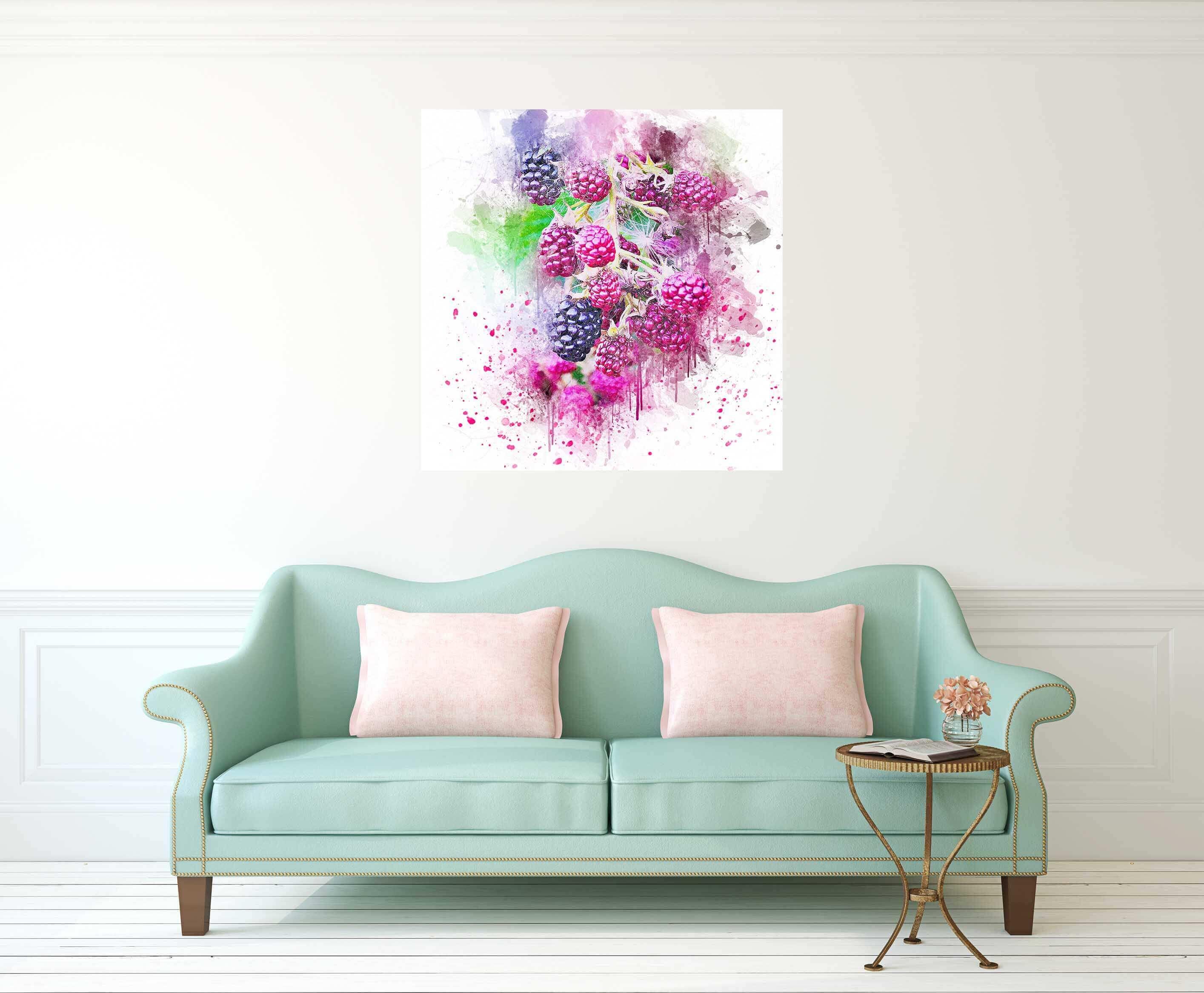 Watercolor wild berries
