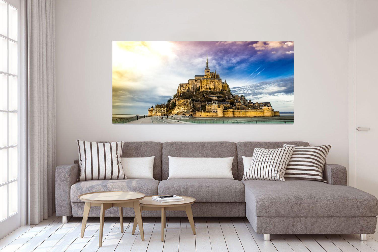 Foto glezna uz audekla - Skaists skats uz Mont Saint Michel