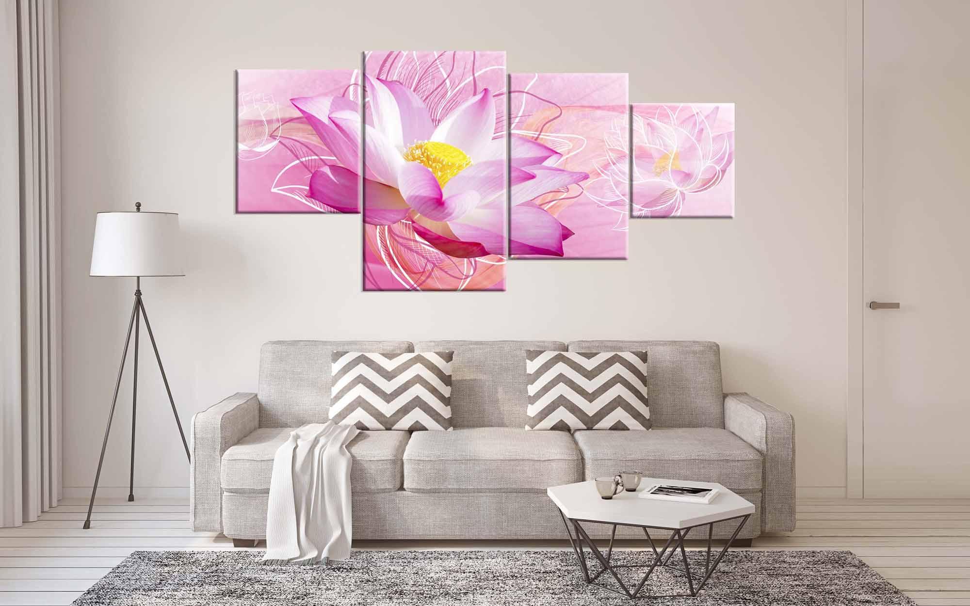 Modular picture - beautiful pink flower