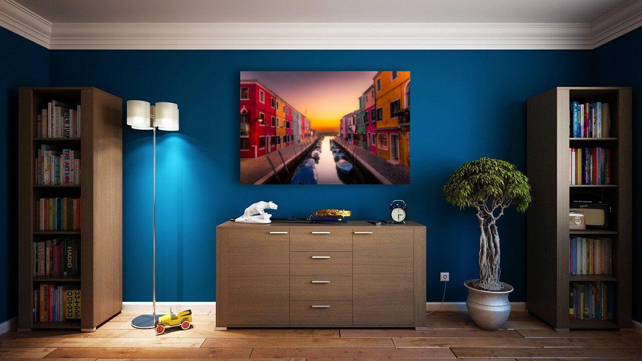 Photo painting on canvas - Beautiful houses of Venice