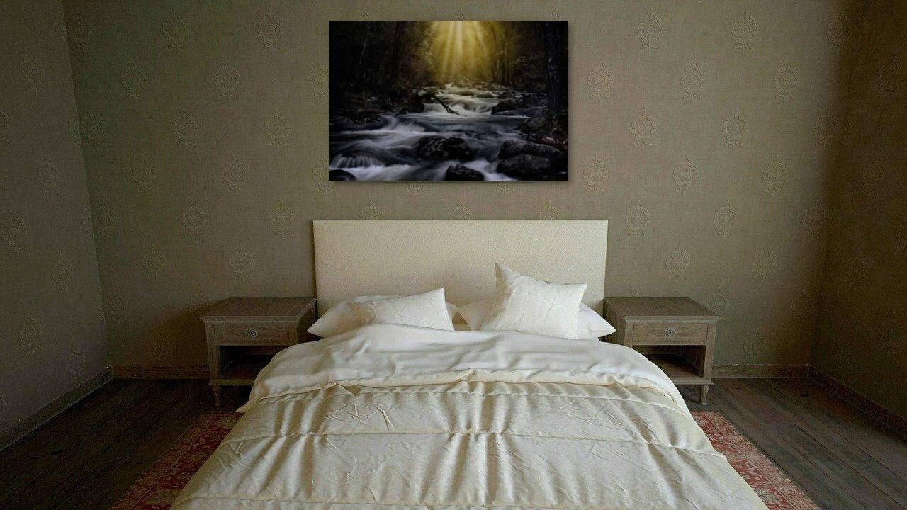 Photo painting on canvas - River waterfall