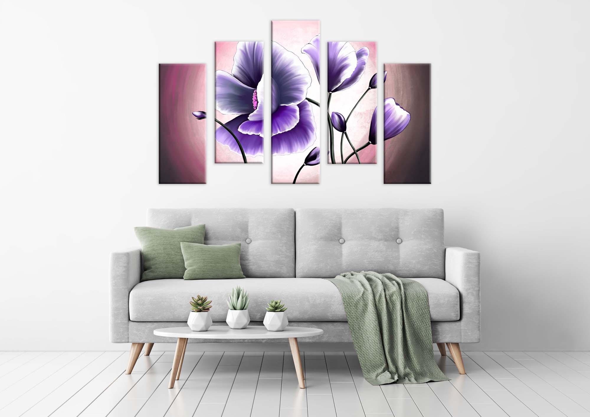 Modulares Bild - lila zarte Blumen
