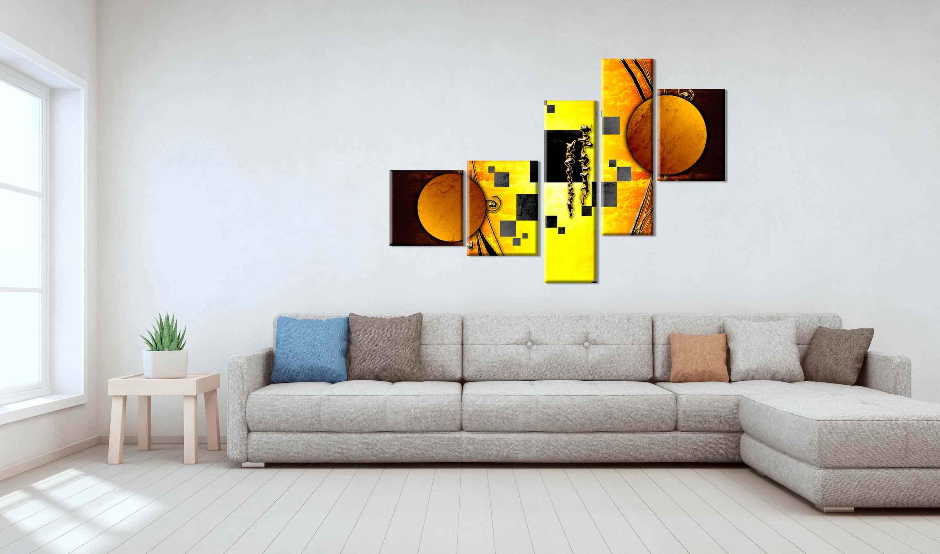Modulares Bild - Abstraktion auf schwarzem Hintergrund