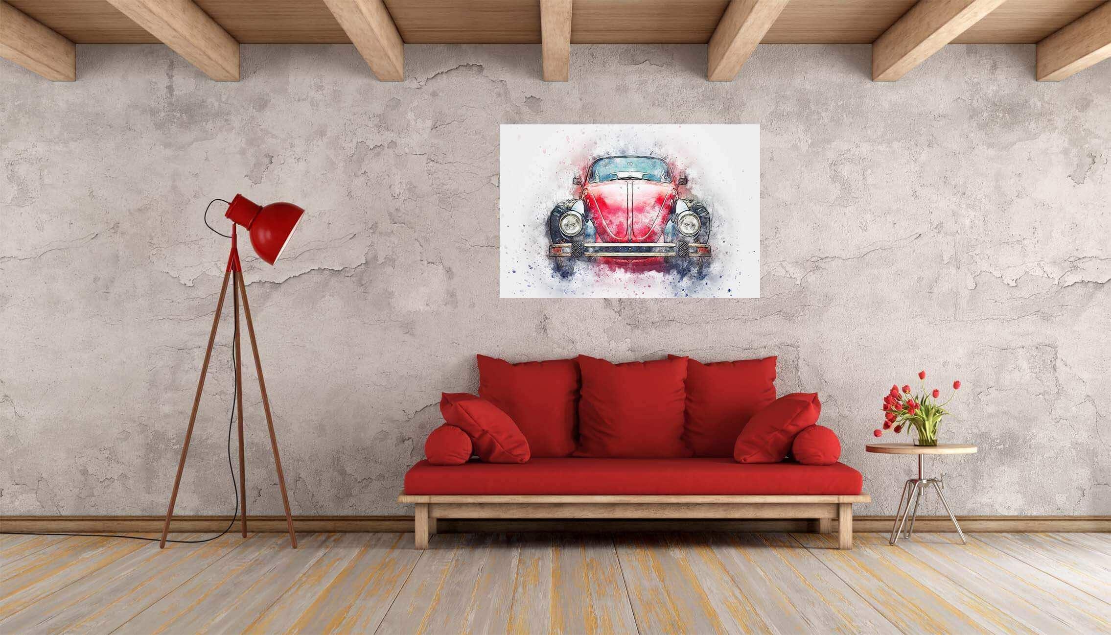 Rotes Retro-Auto
