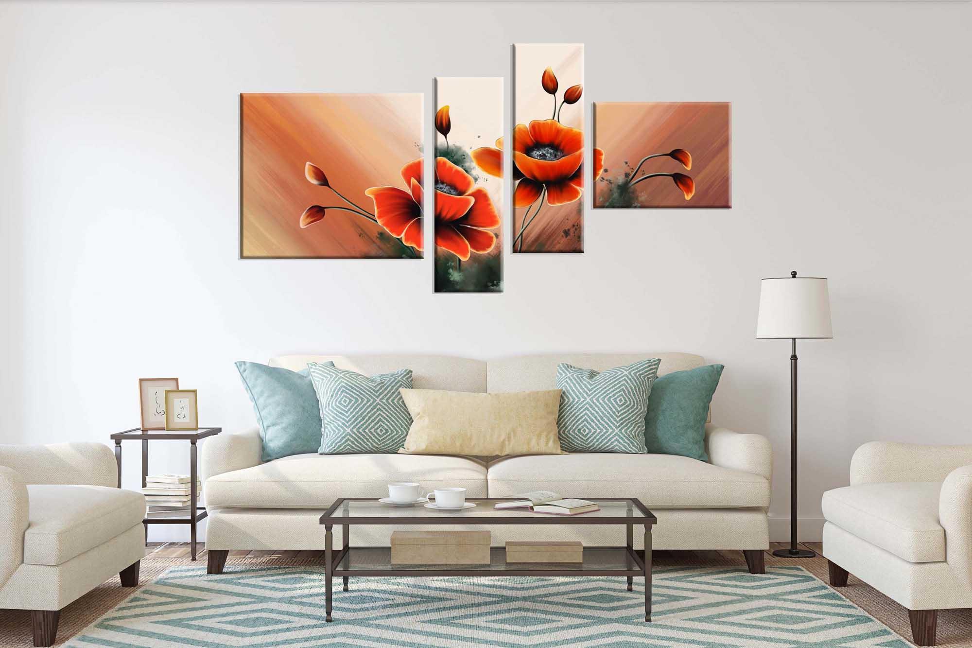 Modulares Bild - Mohnblumen blühen