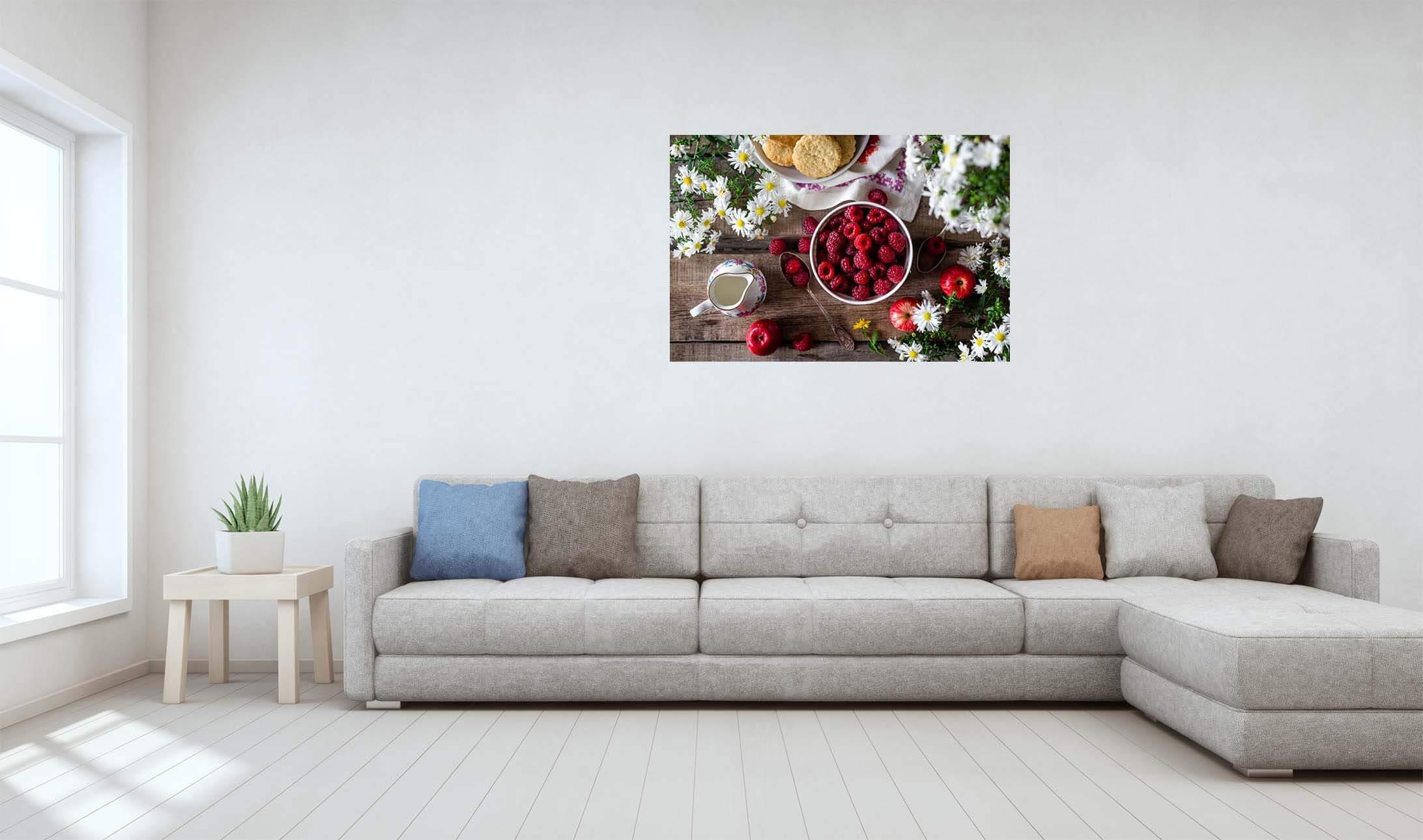Still life with raspberries