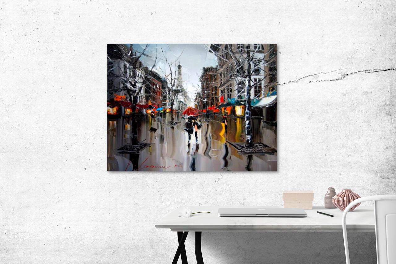 Photo painting on canvas - Parisian rain