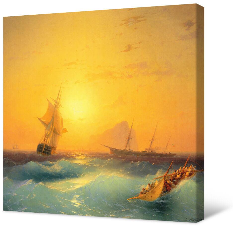 Ivan Aivazovsky - Amerikanische Schiffe am Felsen von Gibraltar