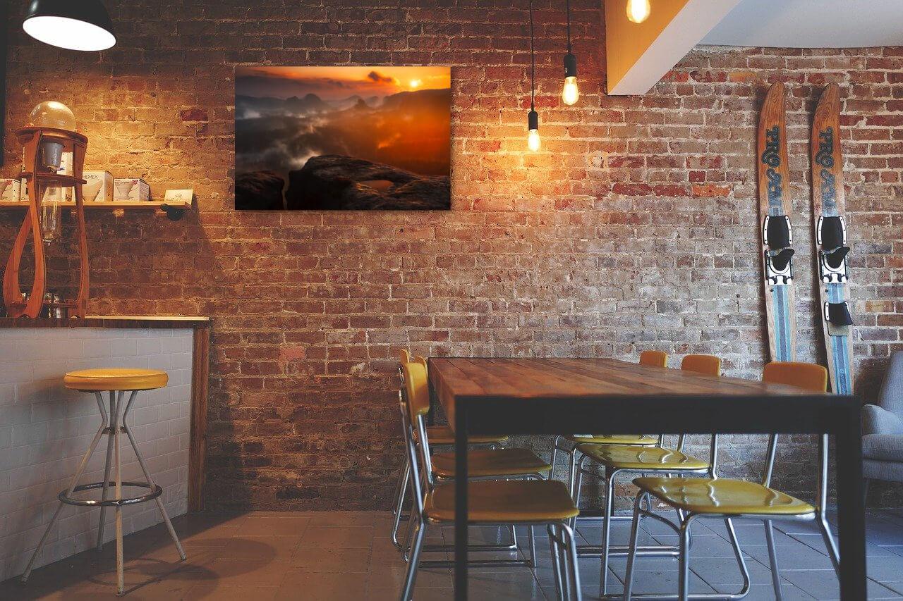 Photo painting on canvas - Sunset in the mountains